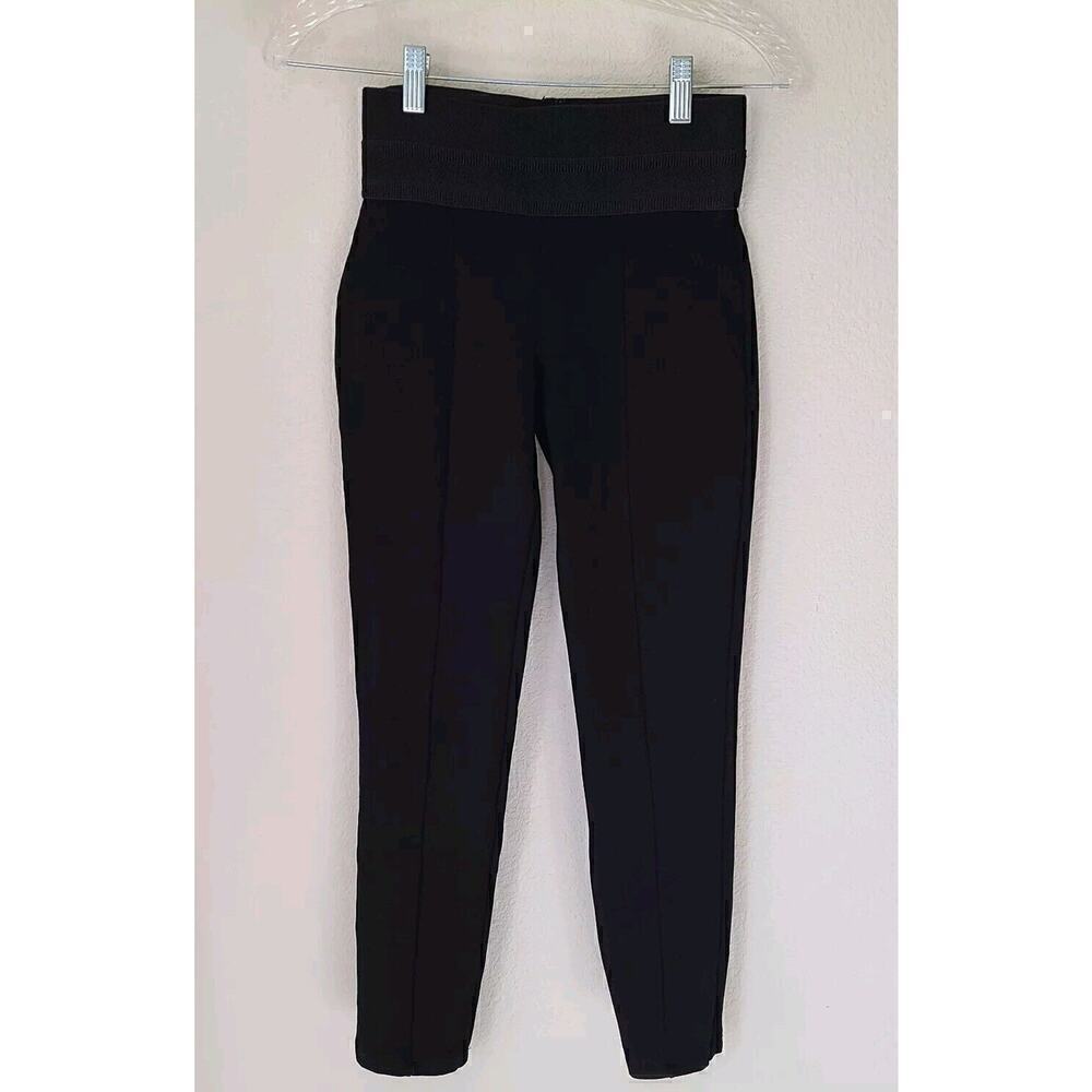 Zara Womens Stretch Jegging Pants Sz Small Black Ponte Skinny Office Casual